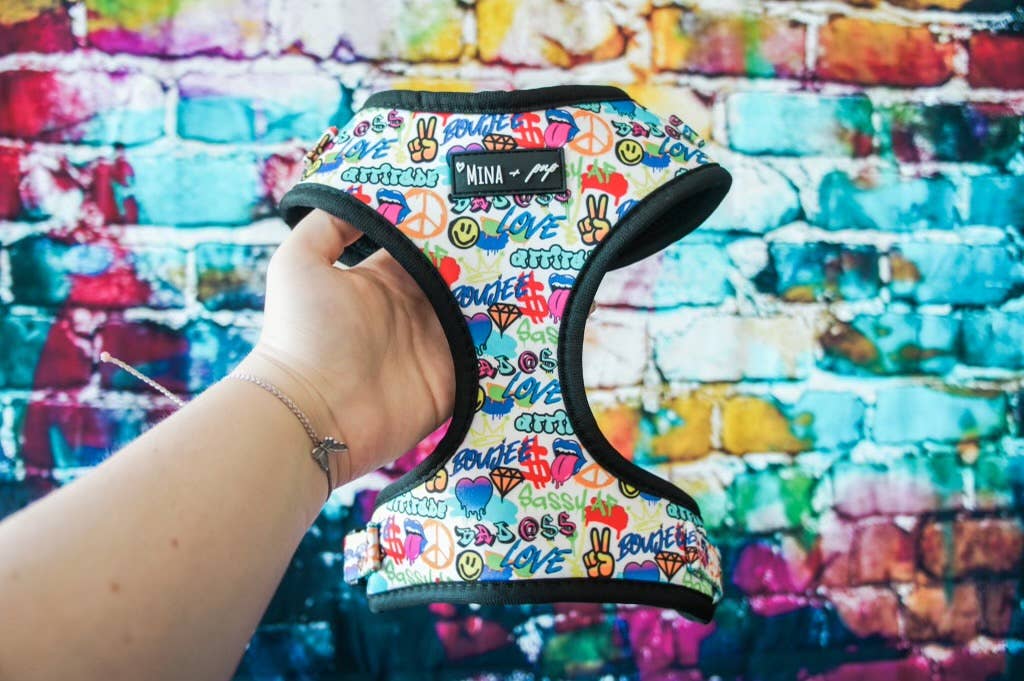 Colorful Graffiti Edition Adjustable Dog Harness