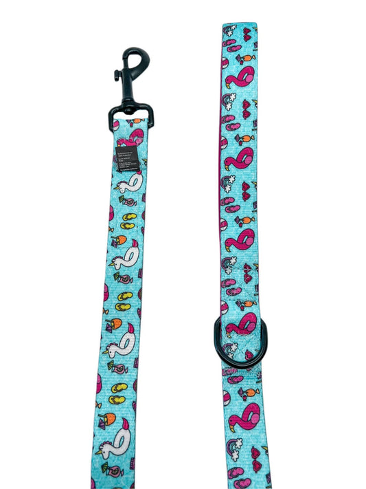 Pool Day- 5 Foot Comfort Leash Double Sided Two Prints