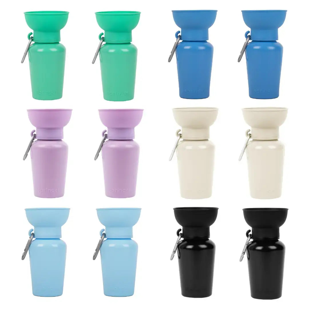 Dog Travel Flip Silicone Water Bottle 20oz