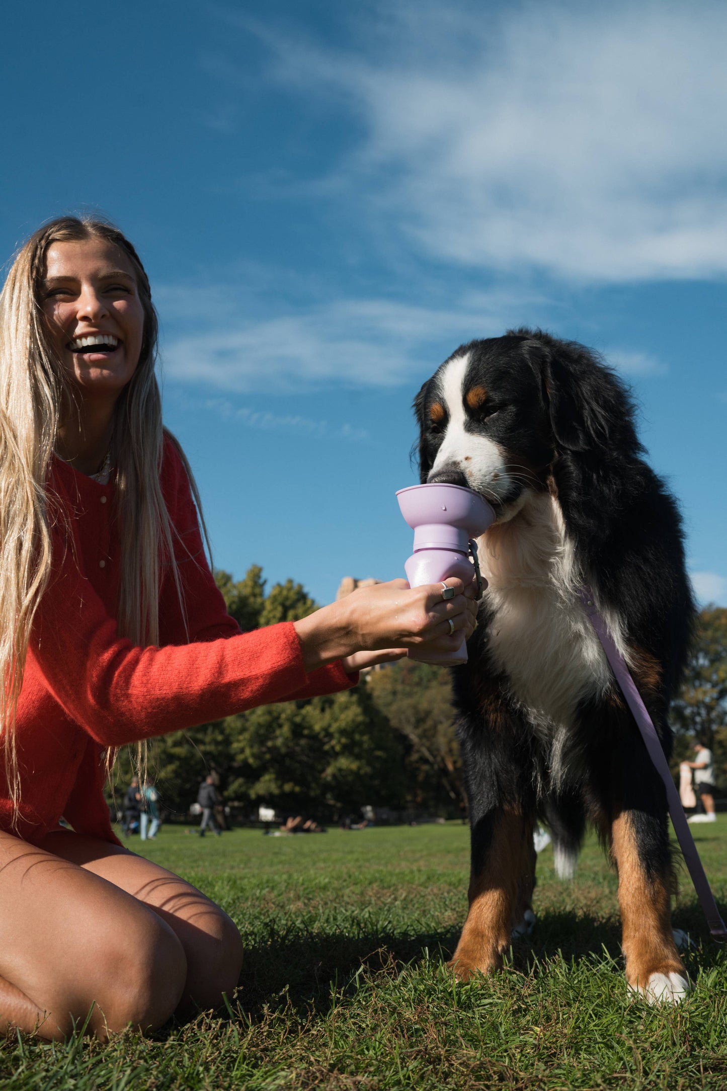 Dog Travel Flip Silicone Water Bottle 20oz