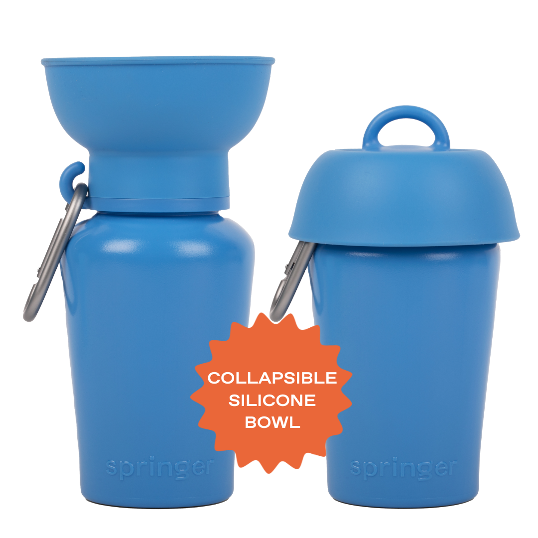 Dog Travel Flip Silicone Water Bottle 20oz