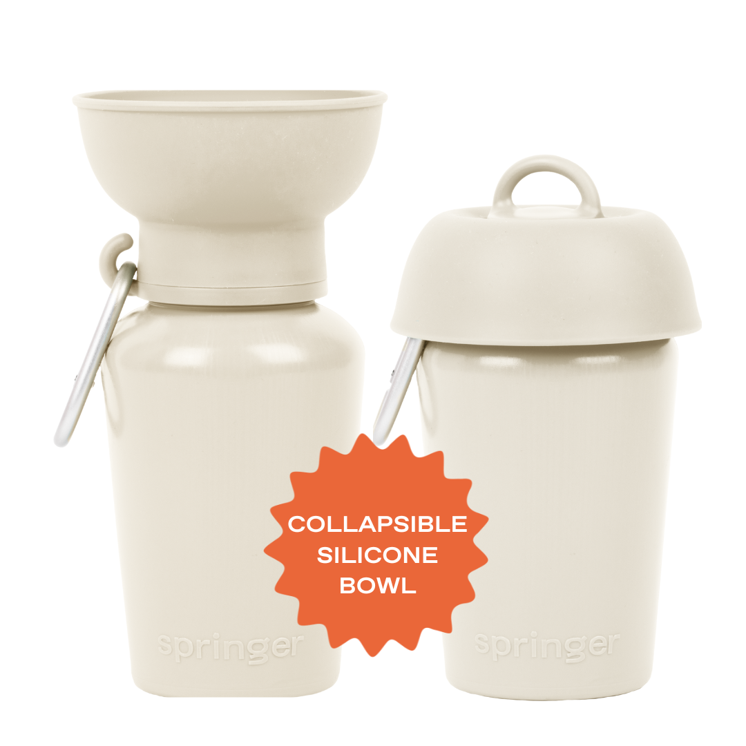 Dog Travel Flip Silicone Water Bottle 20oz
