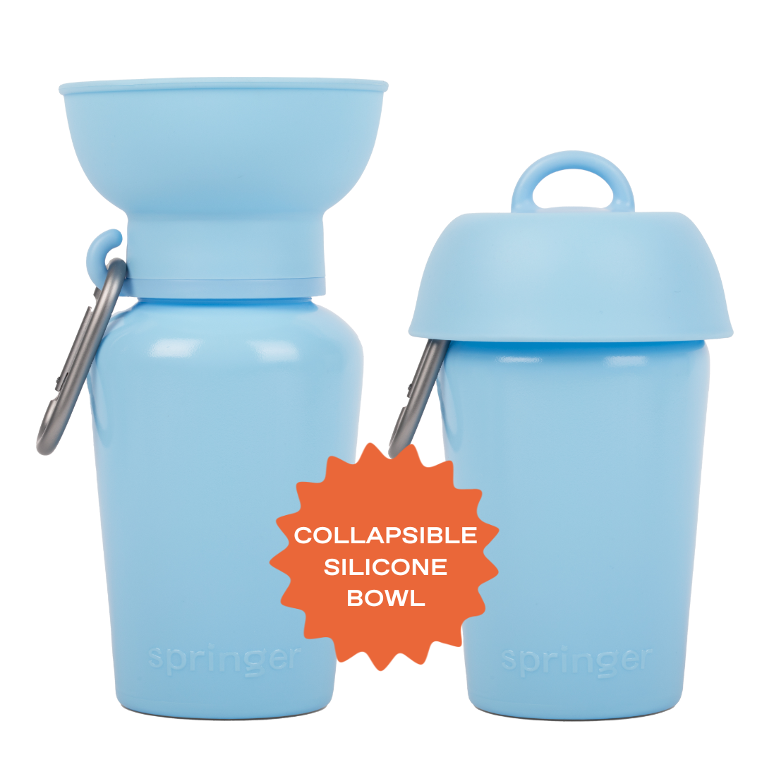 Dog Travel Flip Silicone Water Bottle 20oz