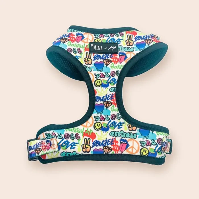 Colorful Graffiti Edition Adjustable Dog Harness